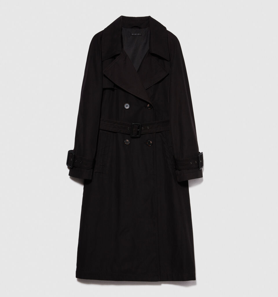 Glossy trench coat - women's trench coats & rain coats - Black | Sisley image number 6
